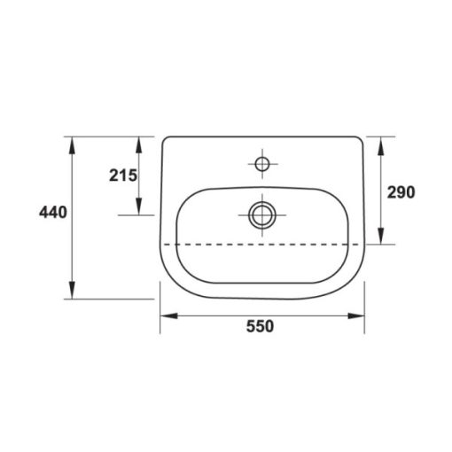 Chậu rửa bán âm D-code 550×440 588.45.140 - 3