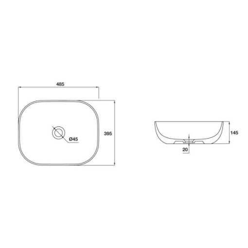 Lavabo đặt bàn SEINE Häfele 588.82.051 - 3
