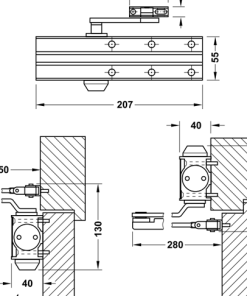 Cùi chỏ hơi Hafele 80kg màu đen – Không dừng 931.84.623 - 5