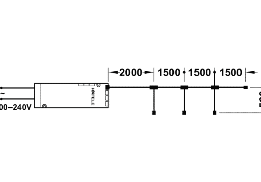 Dây nối chia 4 đèn 24V Häfele 833.77.813 - 3