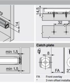 Đế cho nêm nhấn mở Tip On Blum loại dài 356.04.512 - 5