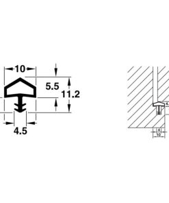Đệm khí cho cửa màu đen Hafele 950.10.273 - 7