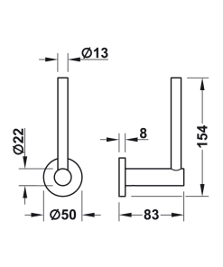 Giá treo giấy vệ sinh Hafele 980.60.882 - 6 Giá treo giấy vệ sinh Hafele 980.60.882 - 5