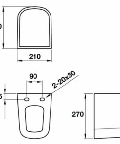 Lavabo Treo Tường RHINE 500 Hafele 588.84.000 - 8 Lavabo Treo Tường RHINE 500 Hafele 588.84.000 - 7