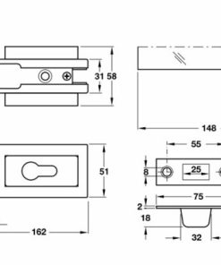 Kẹp khóa Häfele màu đen 981.00.403 - 5