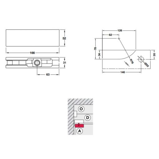 Kẹp kính dưới BAUMA 932.03.603 - 3