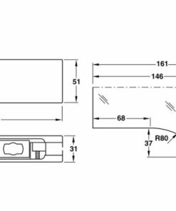 Kẹp kính dưới Häfele màu đen 981.00.013 - 6 Kẹp kính dưới Häfele màu đen 981.00.013 - 5