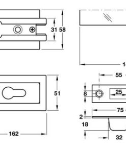 Kẹp khóa sàn inox bóng 981.00.401 - 5