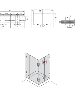 Kẹp Kính – Kính 180 độ màu đen Hafele 981.00.583 - 5