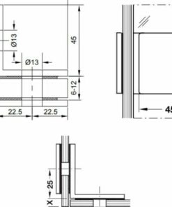 Kẹp kính – kính 90° Häfele 981.00.552 - 6 Kẹp kính – kính 90° Häfele 981.00.552 - 5