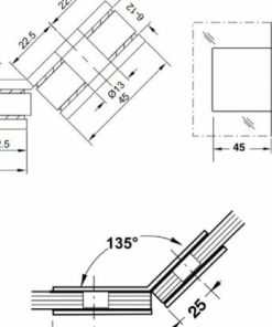 Kẹp kính – kính 135 độ Häfele 981.00.572 - 6 Kẹp kính – kính 135 độ Häfele 981.00.572 - 5