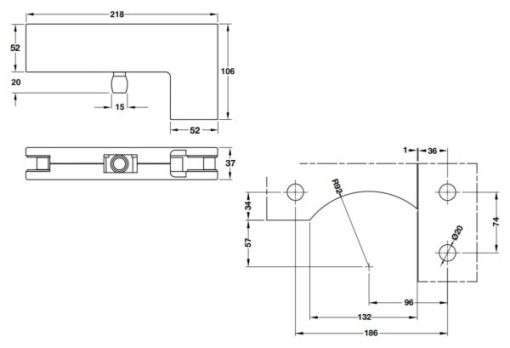 Kẹp kính L inox bóng 981.00.663 - 3