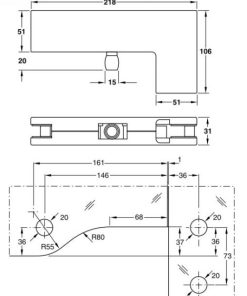 Kẹp kính L màu inox bóng 981.00.031 - 6 Kẹp kính L màu inox bóng 981.00.031 - 5