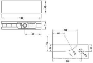 Kẹp kính trên Häfele inox mờ 981.50.020 - 5