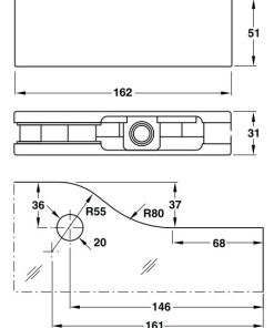 Kẹp kính trên Inox bóng 981.00.011 - 5
