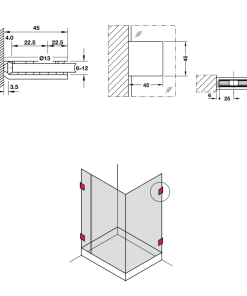 Kẹp Tường – Kính 90 độ màu đen Hafele 981.00.563 - 6 Kẹp Tường – Kính 90 độ màu đen Hafele 981.00.563 - 5