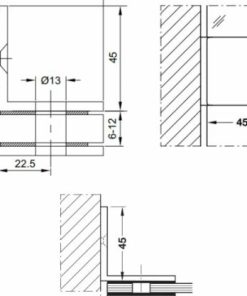 Kẹp tường – kính 90 độ có bas Häfele 981.00.542 - 6 Kẹp tường – kính 90 độ có bas Häfele 981.00.542 - 5