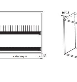 Khay úp chén đĩa Cucina 900mm loại có khung 544.40.008 - 5
