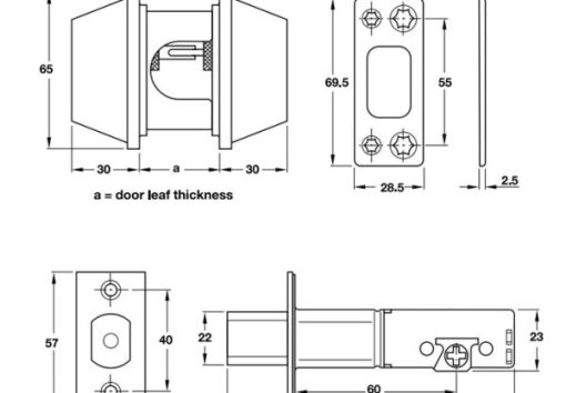 Khoá cóc 2 đầu chìa Hafele – loại lớn 911.64.278 - 3