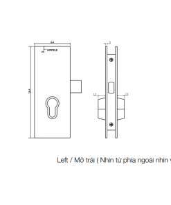 Thân khóa cửa mở xoay – hướng mở trái Hafele 981.59.080 - 6 Thân khóa cửa mở xoay – hướng mở trái Hafele 981.59.080 - 5