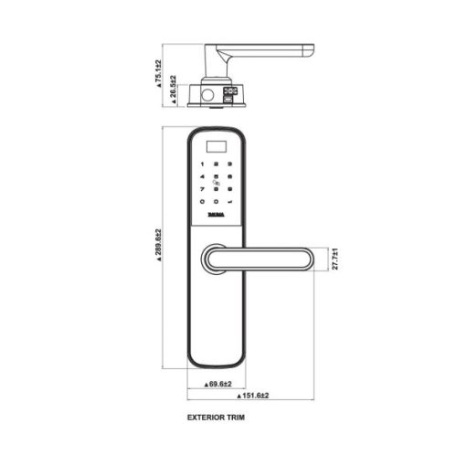 Khóa điện tử BAUMA BM600 Thân khóa nhỏ 912.20.394 - 13