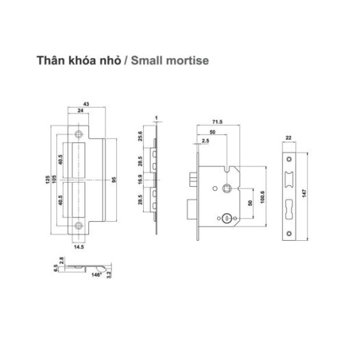 Khóa điện tử BAUMA BM600 Thân khóa nhỏ 912.20.394 - 17