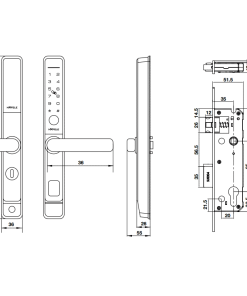 Khóa Điện Tử Cửa Nhôm DL6600 Hafele 912.20.145 - 24 Khóa Điện Tử Cửa Nhôm DL6600 Hafele 912.20.145 - 23