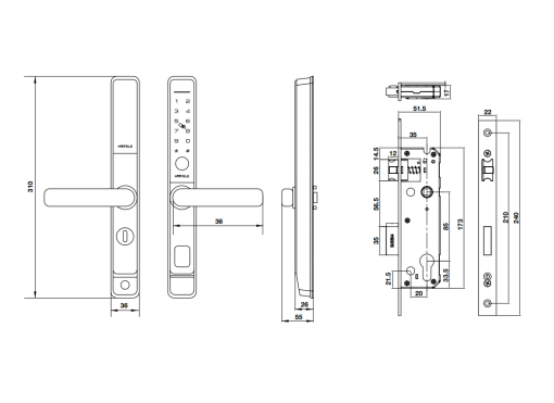 Khóa Điện Tử Cửa Nhôm DL6600 Hafele 912.20.145 - 3