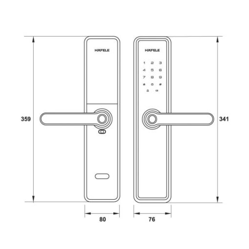 Khóa vân tay Hafele DL7600 màu đen mờ 912.20.230 - 5