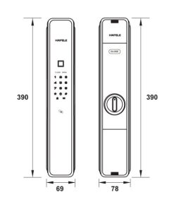 Khóa điện tử Hafele PP9000 Màu đồng bóng 912.05.692 - 11