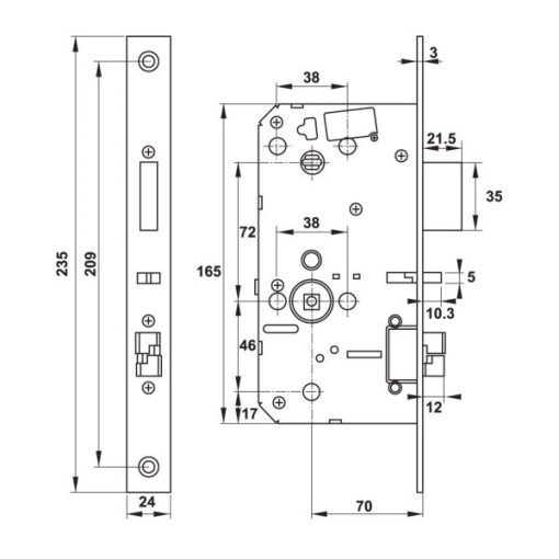Khóa điện tử Hafele PP9000 Màu đen 912.05.691 - 5