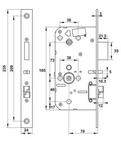 Khóa điện tử Hafele PP9000 Màu đồng bóng 912.05.692 - 13