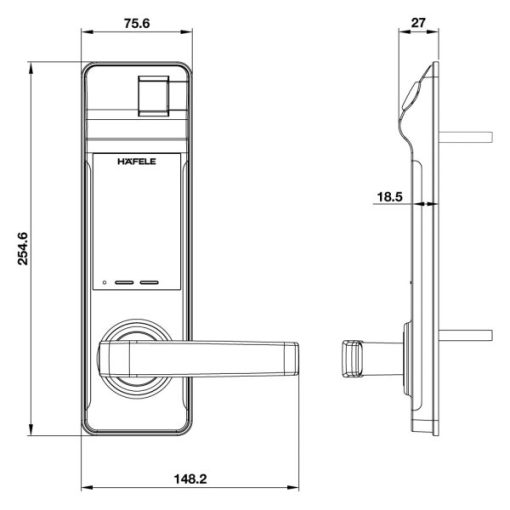 Khóa điện tử vân tay Hafele EL7700-TCS 912.05.584 – Thân khóa lớn - 5