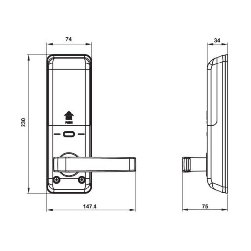 Khóa điện tử vân tay Hafele EL7700-TCS 912.05.584 – Thân khóa lớn - 7
