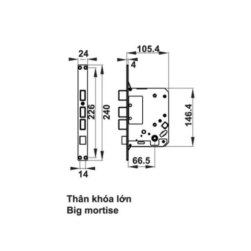 Khóa điện tử vân tay Hafele EL7700-TCS 912.05.584 – Thân khóa lớn - 3