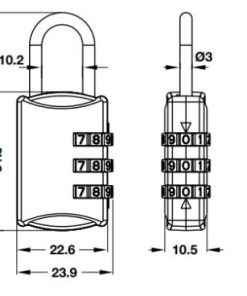 Ổ khoá số du lịch DIY Häfele 482.09.002 - 12 Ổ khoá số du lịch DIY Häfele 482.09.002 - 11