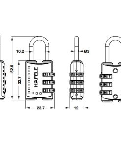Ổ khoá số du lịch DIY Häfele 482.09.003 - 11