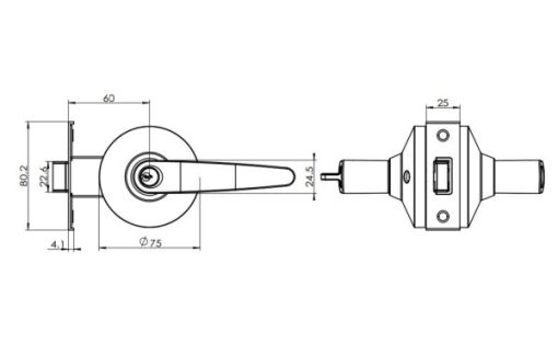 Bộ Khóa Tay Nắm Gạt 2 Chức Năng Hafele 489.10.820 - 7