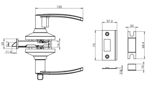 Bộ Khóa Tay Nắm Gạt 2 Chức Năng Hafele 489.10.820 - 9