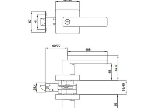 Khoá tay nắm gạt cửa đi DIY Häfele 499.63.972 - 3
