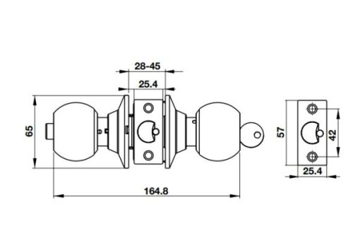 Khoá tay nắm tròn cửa phòng BAUMA 911.83.920 - 3