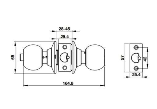 Khoá tay nắm tròn cửa vệ sinh BAUMA 911.83.921 - 3