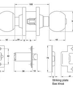 Khóa tay nắm tròn Hafele – loại lớn 911.64.266 - 14 Khóa tay nắm tròn Hafele – loại lớn 911.64.266 - 13