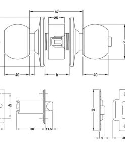 Khóa tay nắm tròn Hafele – loại nhỏ 911.64.680 - 14 Khóa tay nắm tròn Hafele – loại nhỏ 911.64.680 - 13
