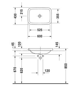 Lavabo vành nổi Durastyle Duravit 588.45.202 - 6 Lavabo vành nổi Durastyle Duravit 588.45.202 - 5