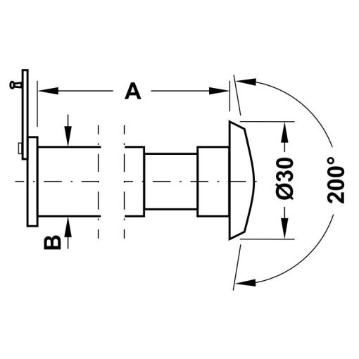 Mắt thần cho cửa gỗ Hafele 35-55mm 959.00.094 - 3