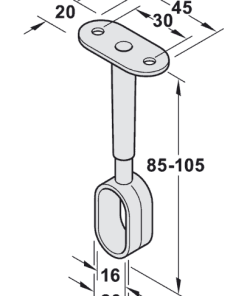 Bas treo giữa thanh nhôm Häfele 802.07.200 - 6 Bas treo giữa thanh nhôm Häfele 802.07.200 - 5