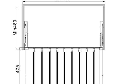 Móc treo quần Häfele 800mm màu trắng 807.95.823 - 3