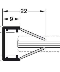 Thanh nhôm nẹp cạnh thủy tinh 2m 833.74.733 - 5