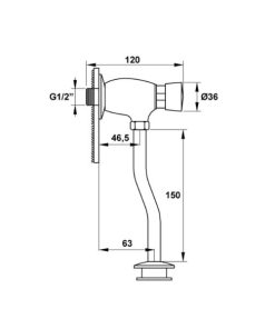 Nút nhấn xả bồn tiểu nam Häfele 588.79.980 - 6 Nút nhấn xả bồn tiểu nam Häfele 588.79.980 - 5
